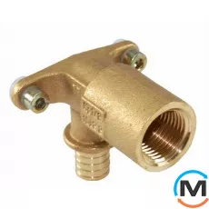 Куточок Aquapex настінний довгий 20-1/2 F, Варіант: Настінний, Тип різьблення: Внутрішня, Діаметр різьблення: 1/2", Виконання: Довгий, Діаметр (мм): 20, Робочий тиск (бар): 10, Матеріал: Латунь, фото 