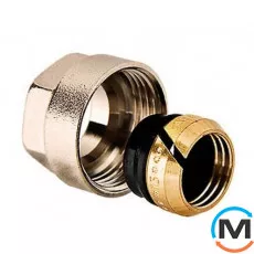 Резьбозатискне з'єднання Aquapex для трубок 15 х 3/4" (євроконус), Тип різьблення: Внутрішня, Діаметр різьблення: 3/4", Модифікація: для трубок 15 х 3/4", Діаметр (мм): 15, Робочий тиск (бар): 10, Матеріал: Латунь, фото 