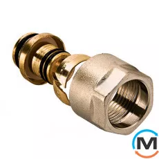 Різьбозатискне з'єднання Aquapex 3/4" (євроконус)16 х 2,2 х 3/4", Тип різьблення: Внутрішня, Діаметр різьблення: 3/4", Модифікація: 16 х 2,2 х 3/4", Діаметр (мм): 16, Робочий тиск (бар): 10, Матеріал: Латунь, фото 