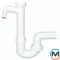 Сифон HL DN50х6/4" з кульовим шарніром та можливістю підключення пральної або посудомийної машини, фото 