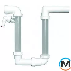 Сифон HL з ущільненням DN40 горизонтальний х DN40 горизонтальний з прозорими патрубками, фото 