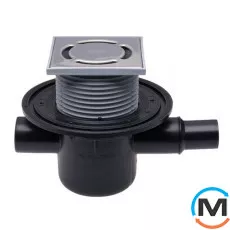 Трап HL для внутрішніх приміщень DN50 горизонтальний з отвором DN40/50, 123х123мм/115х11, фото 