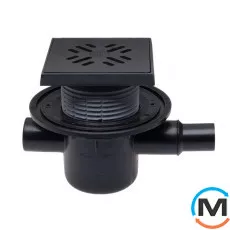 Трап HL для внутрішніх приміщень DN50 горизонтальний з додатковим отвором DN40/50, 150х150мм/, фото 