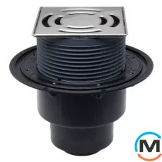 Трап HL для внутрішніх приміщень DN50/75/110 вертикальний 145x145 мм система кріплення грати Klick, фото 