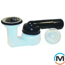 Сифон HL для душу. піддону DN40/50х6/4" горизонт. з шар. шарніром, з тарілкою зливу 6/4", фото 