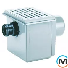 Трап HL для підвалів DN110 горизонтальний з вхідним отвором DN75, 170х240мм/155х225мм синтетичний, фото 