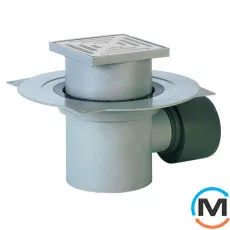 Трап HL для внутрішніх приміщень DN75/110 горизонтальний з обтискним фланцем, 147х147мм/138х138мм, фото 