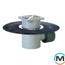 Трап HL для внутрішніх приміщень DN75/110 горизонтальний з бітумним полотном, 147х147мм/138х138 синт, фото 