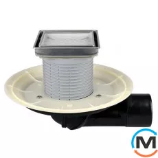 Трап HL для балконів та терас, з горизонт. випуском DN40/50 з надставним елем. 132х132/112х112 мм, фото 