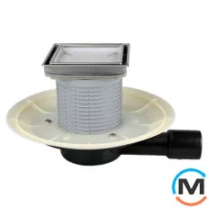 Трап HL для внутрішніх приміщень з горизонтальним випуском DN40/50 із "СУХИМ" сифоном 132х132 мм/112х, фото 