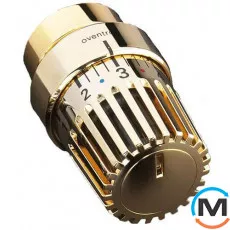 Термостатическая головка Oventrop "Uni LH" (М 30 х 1,5), позолоченый с декор. кольцом, Исполнение: Механическая, Цвет: Золотой, Нулевое положение: Есть, Присоединение: М30х1,5, фото 