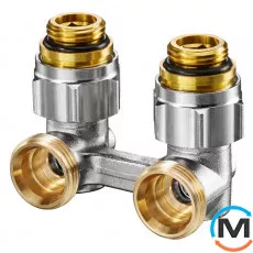 Вузол нижнього підключення Oventrop "Multiflex F" G½ х G¾, кутовий, Діаметр різьблення: 3/4", Виконання: Кутовий, фото 