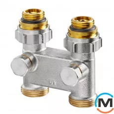 Вузол нижнього підключення Oventrop прямий G½ х G¾ для переплутаних підводів, Діаметр різьблення: 1/2", Виконання: Прямий, фото 