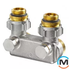 Вузол нижнього підключення Oventrop кутовий G½ х G¾ для переплутаних підводів, Діаметр різьблення: 1/2", Виконання: Кутовий, фото 