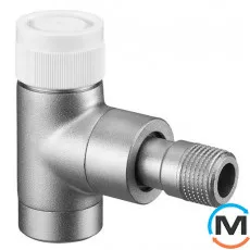 Термостатический клапан Oventrop угловой "Е" 1/2", никелированный, Диаметр резьбы: 1/2", Исполнение: Угловой, Цвет: Никелированный, фото 