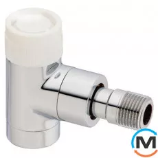 Термостатический клапан Oventrop угловой "Е" 1/2", хромированный, Диаметр резьбы: 1/2", Исполнение: Угловой, Цвет: Хром, фото 