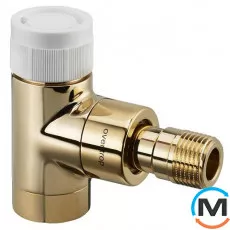 Термостатический клапан Oventrop угловой "Е" 1/2", позолоченый, Диаметр резьбы: 1/2", Исполнение: Угловой, Цвет: Золотой, фото 