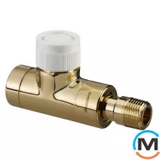 Термостатический клапан Oventrop прямой "Е" 1/2", позолоченый, Диаметр резьбы: 1/2", Исполнение: Прямой, Цвет: Золотой, фото 