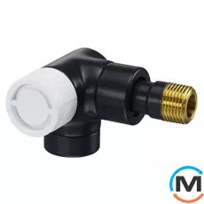 Термостатический клапан Oventrop 3-осевой "Е" 1/2", правое подключение, антрацит, Диаметр резьбы: 1/2", Исполнение: Торцевой правый, Цвет: Антрацит, фото 