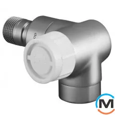 Термостатический клапан Oventrop 3-осевой "Е" 1/2", левое подключение, матовая сталь, Диаметр резьбы: 1/2", Исполнение: Торцевой левый, Цвет: Матовая сталь, фото 