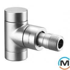 Клапан обратного потока Oventrop угловой "Combi E" 1/2", матовая сталь, Диаметр резьбы: 1/2", Исполнение: Угловой, Цвет: Матовая сталь, фото 