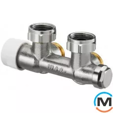 Вузол нижнього підключення Oventrop "Multiblock T" кутовий, для 2-х трубних систем, G¾, Діаметр різьблення: 3/4", Виконання: Кутовий, фото 