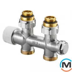 Вузол нижнього підключення Oventrop "Multiblock T" прямий, для 2-х трубних систем, Rp½, Діаметр різьблення: 1/2", Виконання: Прямий, фото 