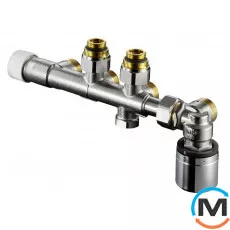 Узел нижнего подключения Oventrop "Multiblock T-RTL" для 2-х трубных систем, Rp½, Диаметр резьбы: 1/2", Исполнение: Угловой, Цвет: Никелированный, фото 