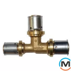 Тройник пресс Valsir 16, Модификация: 16х16х16, Назначение труб: Универсальная, Диаметр (мм): 16, Рабочее давление (бар): 10, Материал: Латунь, фото 