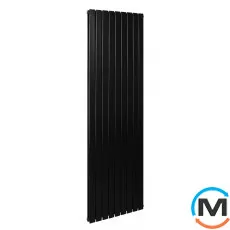 Трубчастий радіатор Betatherm Blende 2 1800x504x92 мм вертикальний RAL9005 (чорний-матовий), Підключення радіатора: Нижнє, Колір: Чорний, Конструктив: Трубчастий, Висота (мм): 1800, Кількість секцій: 9, Довжина (мм): 504, фото 