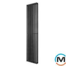 Трубчастий радіатор Betatherm Praktikum 2 1800x425x104 мм вертикальний RAL9005 (чорний-матовий), Підключення радіатора: Нижнє, Колір: Чорний, Конструктив: Трубчастий, Висота (мм): 1800, Кількість секцій: 11, Довжина (мм): 425, фото 