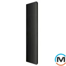 Трубчастий радіатор Betatherm Quantum 2 1500x325x104 мм вертикальний RAL 9005 (чорний-матовий), Підключення радіатора: Нижнє, Колір: Чорний, Конструктив: Трубчастий, Висота (мм): 1500, Кількість секцій: 8, Довжина (мм): 325, фото 