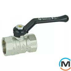 Кран кульовий Bugatti вн.-вн. ручка 1 1/2", Тип різьблення: Внутрішня/Внутрішня, Діаметр різьблення: 1 1/2", Виконання: Прямий, Тип ручки: Ручка, Робочий тиск (бар): 20, Матеріал: Латунь, фото 