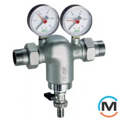 Хромований фільтр FAR НР-НР 3/4" 100мкм з манометрами, фото 