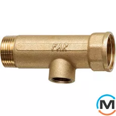 Модульный коллектор FAR 1 отвод 1" x 1/2" ВР, Тип резьбы: Внутренняя, Количество выходов: 1, Тип коллектора: Простой, Диаметр вход/выход: 1", Диаметр подводов: 1/2", Резьба подводов: Трубная, Материал коллектора: Латунь, фото 
