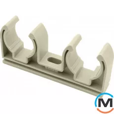 Полипропиленовое крепление двойное Ekoplastik 2 х 20 мм, Вариант: Двойное, Диаметр (мм): 20, фото 