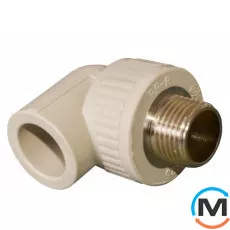 Полипропиленовый угол Ekoplastik Р.Н. 16 мм х 1/2", Тип резьбы: Наружная, Диаметр резьбы: 1/2", Диаметр (мм): 16, фото 