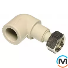 Полипропиленовый угол Ekoplastik с накидной гайкой 20 мм х 3/4", Тип резьбы: Накидная гайка, Диаметр резьбы: 3/4", Диаметр (мм): 20, фото 