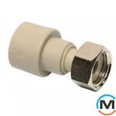 Полипропиленовая муфта Ekoplastik с накидной гайкой 25 мм х 3/4", Тип резьбы: Накидная гайка, Диаметр резьбы: 3/4", Диаметр (мм): 25, фото 