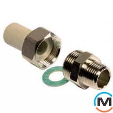 Полипропиленовое резьбовое соединение Ekoplastik Р.Н. 20 мм х 1/2", Тип резьбы: Наружная, Диаметр резьбы: 1/2", Диаметр (мм): 20, фото 