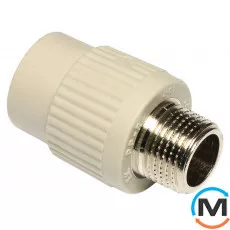 Полипропиленовая муфта Ekoplastik комб. Р.Н. 20 мм x1/2", Тип резьбы: Наружная, Диаметр резьбы: 1/2", Диаметр (мм): 20, фото 