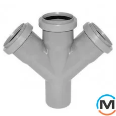 Хрестовина каналізаційна Valsir 67° 50/50/50, Варіант: Одноплощинна, Вид каналізації: Внутрішня, Тип каналізації: Проста, Градус (град.): 67, Модифікація: 50/50/50 67°, Діаметр (мм): 50, Матеріал: Полівінілхлорид (ПВХ), фото 