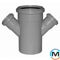 Хрестовина каналізаційна Valsir 45° 110/50/50, Варіант: Одноплощинна, Вид каналізації: Внутрішня, Тип каналізації: Проста, Градус (град.): 45, Модифікація: 110/50/50 45°, Діаметр (мм): 100, Матеріал: Полівінілхлорид (ПВХ), фото 