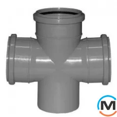 Хрестовина каналізаційна Valsir 87° 100/100/100, Варіант: Одноплощинна, Вид каналізації: Внутрішня, Тип каналізації: Проста, Градус (град.): 90, Модифікація: 100/100/100 87°, Діаметр (мм): 100, Матеріал: Полівінілхлорид (ПВХ), фото 