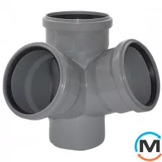 Хрестовина каналізаційна двоплощинна Valsir 100/100/100 67°, Варіант: Двоплощинна, Вид каналізації: Внутрішня, Тип каналізації: Проста, Градус (град.): 67, Модифікація: 100/100/100 67°, Діаметр (мм): 100, Матеріал: Полівінілхлорид (ПВХ), фото 