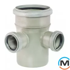 Хрестовина каналізаційна двоплощинна VALSIR 100/50/50 67°, Варіант: Двоплощинна, Вид каналізації: Внутрішня, Тип каналізації: Проста, Градус (град.): 67, Модифікація: 100/50/50 67°, Діаметр (мм): 100, Матеріал: Полівінілхлорид (ПВХ), фото 