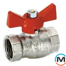 Кран кульовий Bonomi TAMIGI Ø1/2" ВВ PN40 метелик, Тип різьблення: Внутрішня/Внутрішня, Діаметр різьблення: 1/2", Виконання: Прямий, Тип ручки: Метелик, Робочий тиск (бар): 40, Матеріал: Латунь, фото 