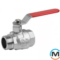 Кран кульовий Bonomi TAMIGI Ø3/4" ВЗ PN40 ручка, Тип різьблення: Внутрішня/Зовнішня, Діаметр різьблення: 3/4", Виконання: Прямий, Тип ручки: Ручка, Робочий тиск (бар): 40, Матеріал: Латунь, фото 