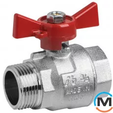 Кран кульовий Bonomi TAMIGI Ø3/8" ВВ PN40 метелик, Тип різьблення: Внутрішня/Внутрішня, Діаметр різьблення: 3/8", Виконання: Прямий, Тип ручки: Метелик, Робочий тиск (бар): 40, Матеріал: Латунь, фото 