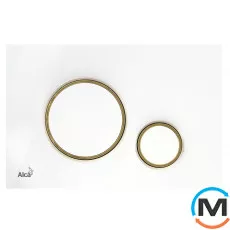 Кнопка керування Alca Plast для прихованих систем інсталяції, білий/золотий, фото 